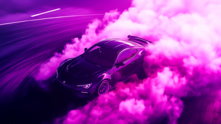 Purple Smoke Drift Car Live Wallpaper